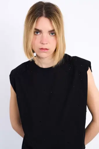 Camiseta sin mangas pedrería 