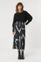 Falda midi de tejido plisado 