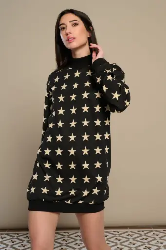 Vestido corto estampado de estrellas