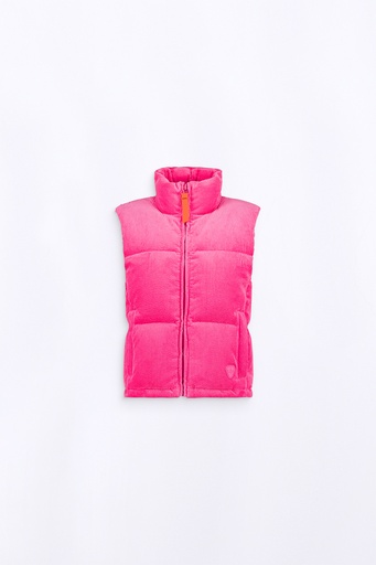 chaleco acolchado de pana velvet magenta GERTRUDE+GASTON