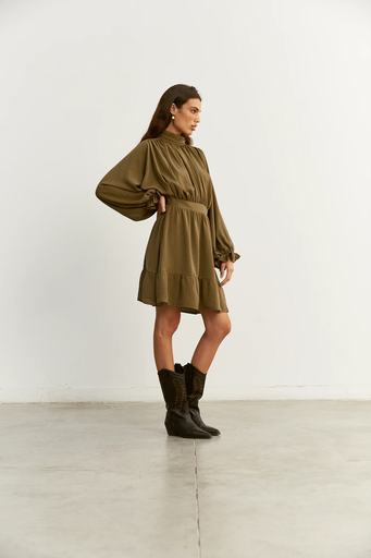 Vestido manga murciélago color oliva NTB