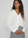 Blusa cuello V color blanco nieve
