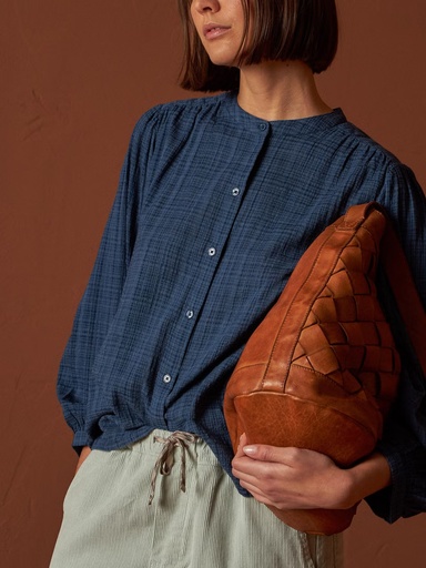 Camisa melange color indigo