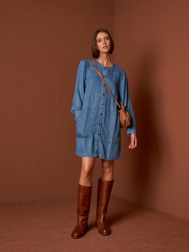 Vestido denim retro