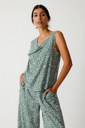 Camisa sin mangas estampado flores verdes