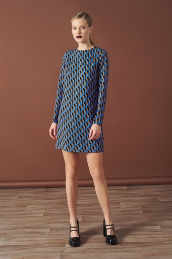 Vestido rayos azul