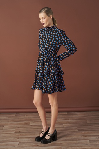 Vestido print fantasía negro 