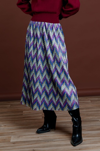 Falda maxi tejido multicolor brillante