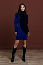 Vestido punto color block Cuello alto