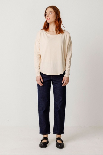 [HOGEI] Camiseta holgada color crudo 
